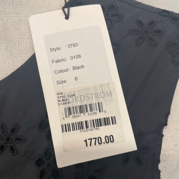 Simone Rocha Eyelet Midi Dress Sleeveless Draped Back Dress Size 2 NWT $1,770 - Picture 4 of 13